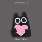 Black Cat with Pink Patches(Stick-On)
