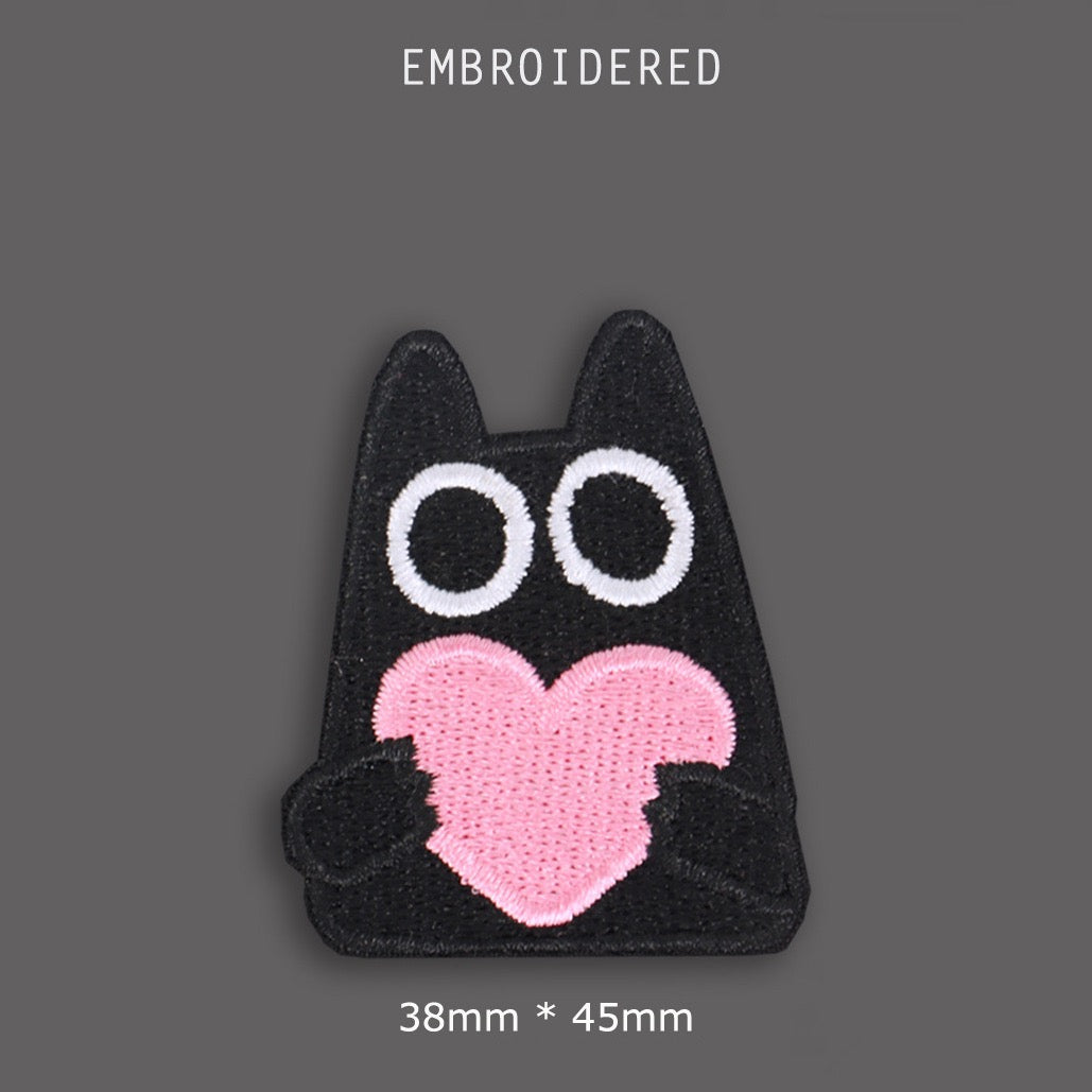 Black Cat with Pink Patches(Stick-On)