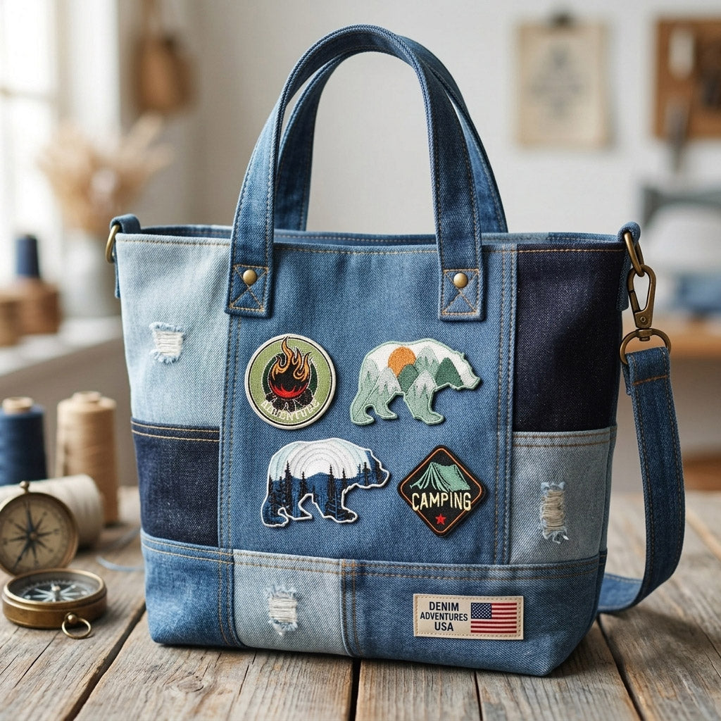 Outdoor Adventure Bears Patches (Iron-On)