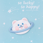 kawaii cosmic planet animal embroidered stick-on patches collection