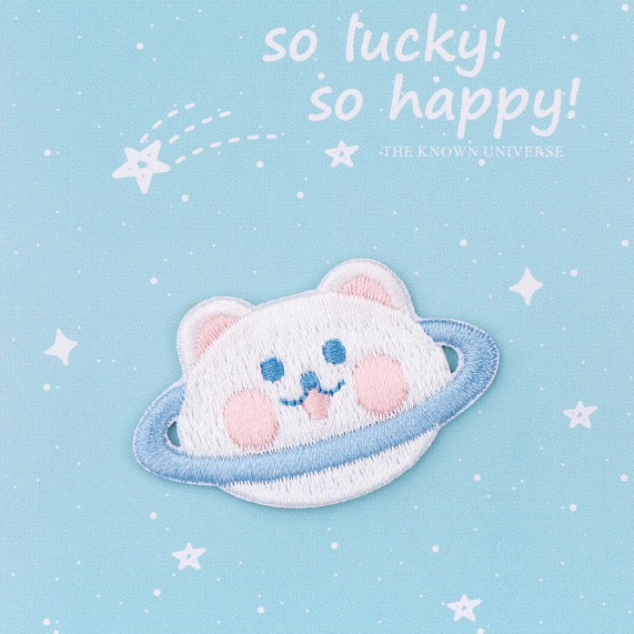 kawaii cosmic planet animal embroidered stick-on patches collection
