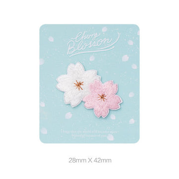 Blush & White Cherry Blossom Patches (Iron-On)