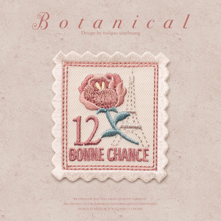 Flower Stamps  Patches (Iron-On)