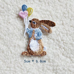bunny floating with colorful balloons embroidered stick-on patch