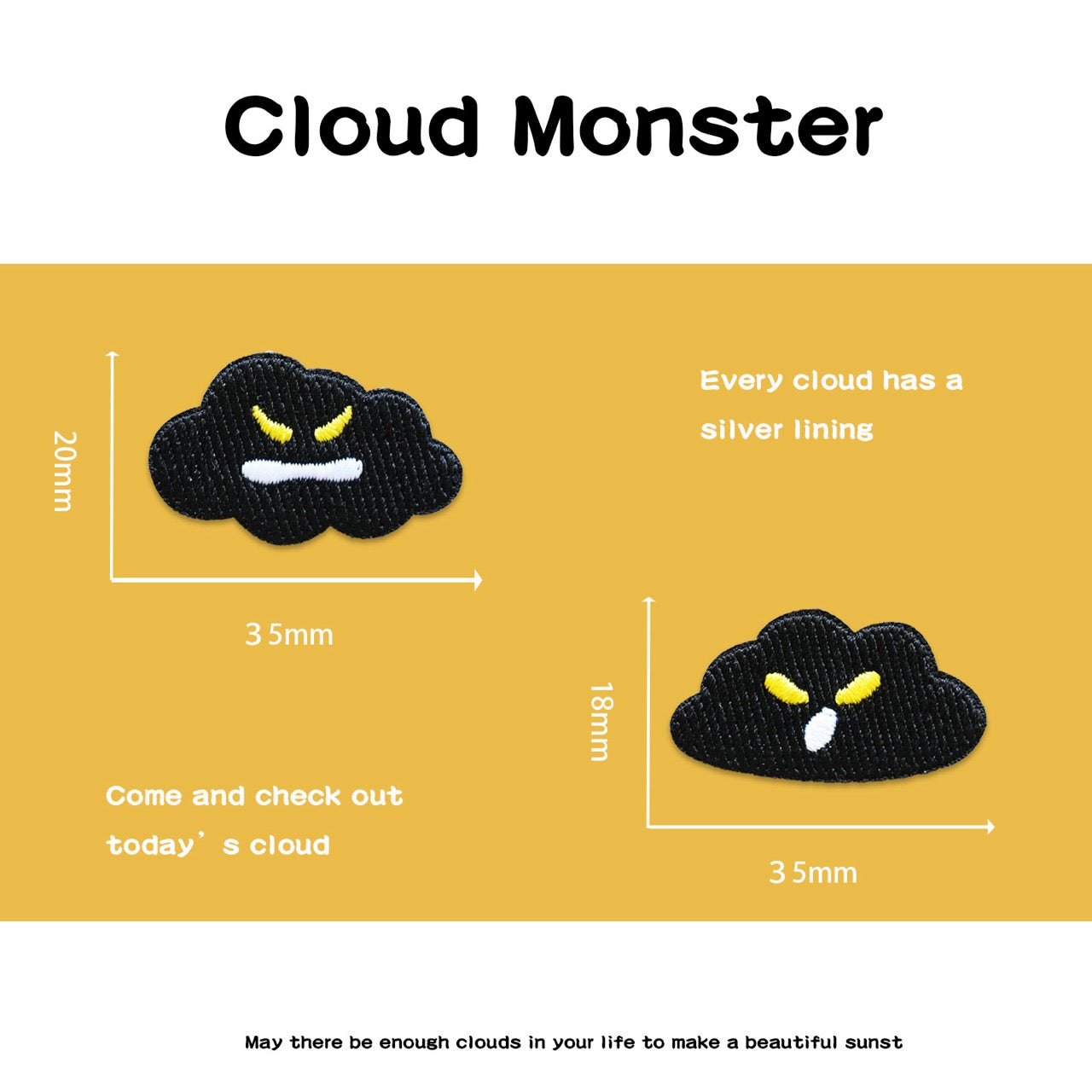 Cloud Monster Embroidered Patches - Multiple Designs Available - CheerCove