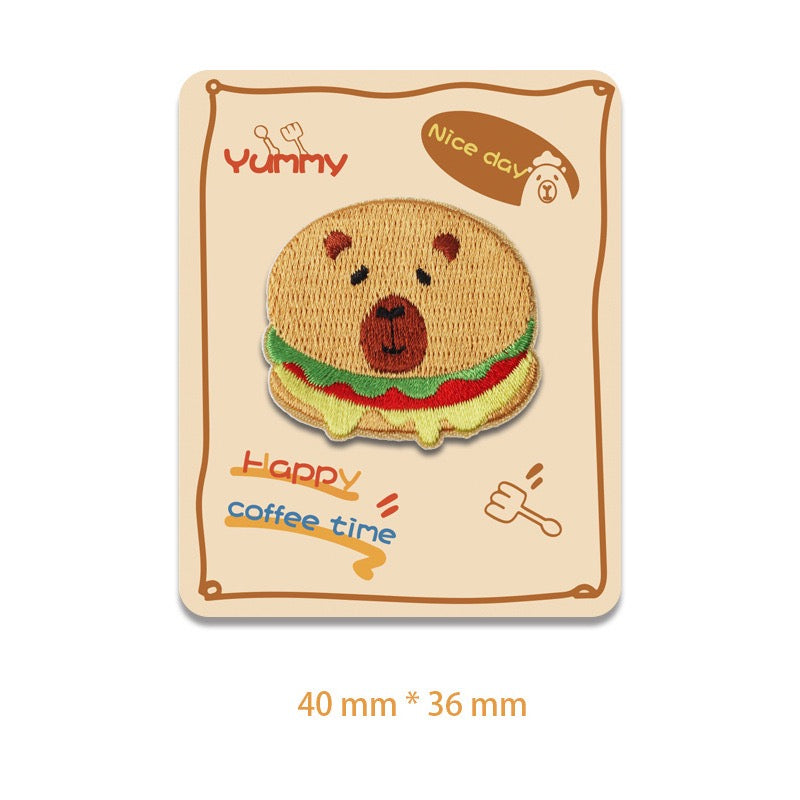 Happy Capybara Coffee Time Embroidered Patches - Multiple Designs Available - CheerCove