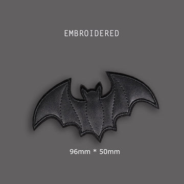 Black Faux Leather Bat Embroidered Patches - CheerCove
