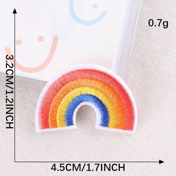 vibrant classic arch rainbow embroidered stick-on patch