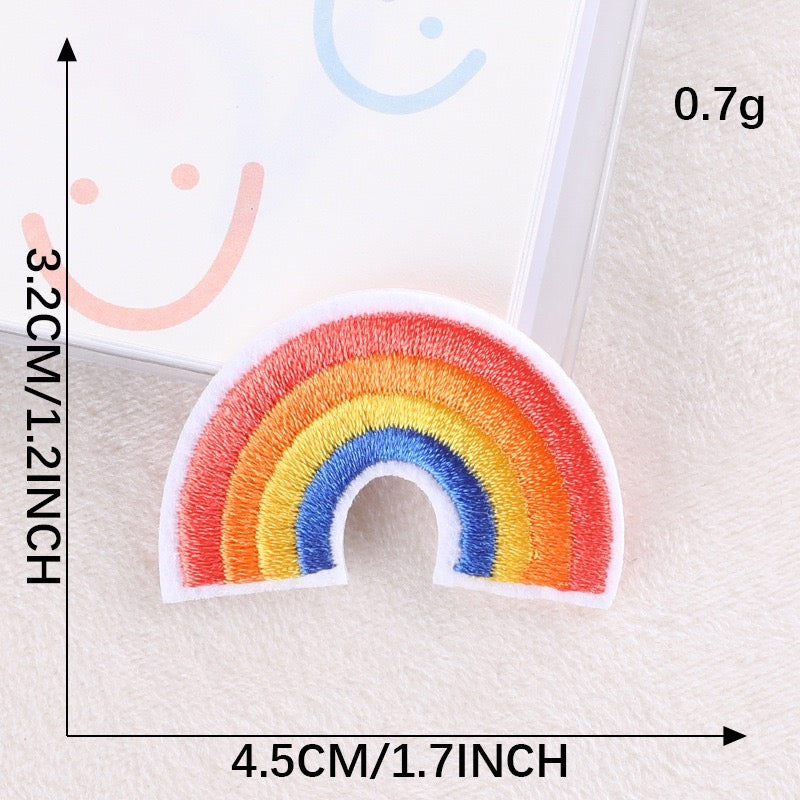 vibrant classic arch rainbow embroidered stick-on patch