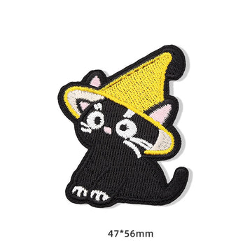 Hooded Black Cat Patches (Stick-On) - CheerCove