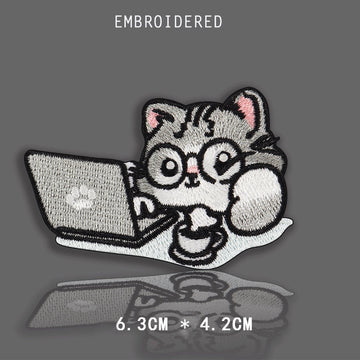 Cozy Working Cat Patches (Stick-On) - CheerCove