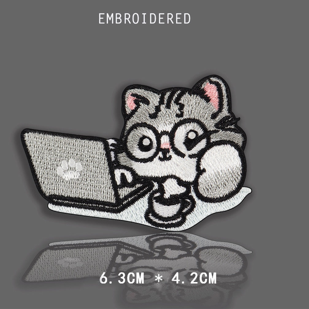 Cozy Working Cat Patches (Stick-On) - CheerCove
