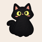 wide-eyed wonder void cat whimsical embroidered stick-on patch