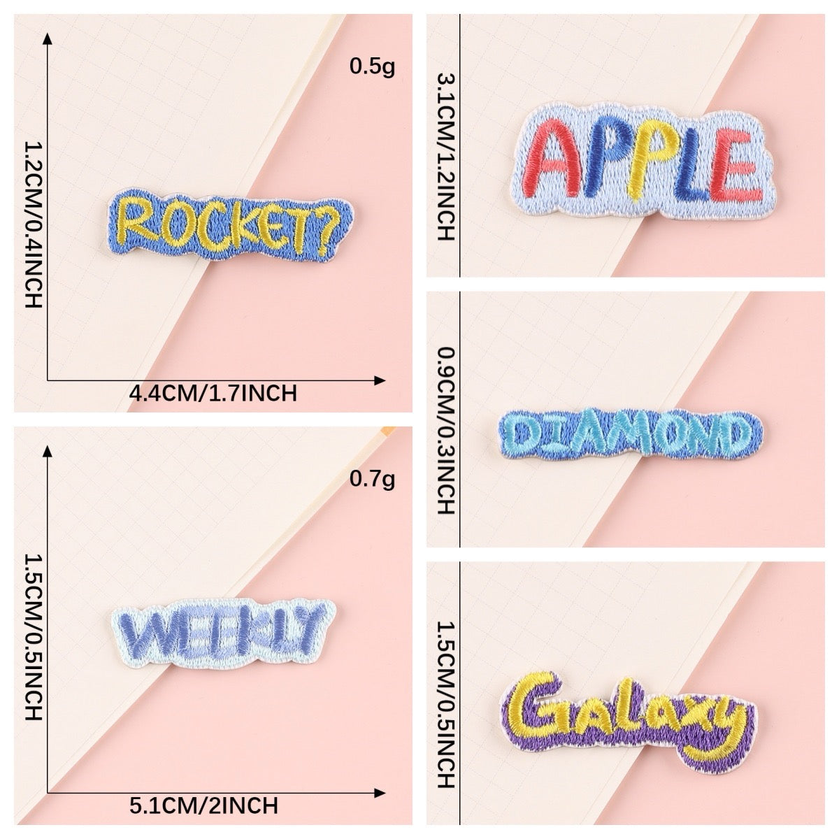 Minimalist Word Embroidered Patches ① - Multiple Designs Available - CheerCove