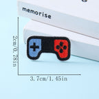 blue and red game controller embroidered stick-on patch