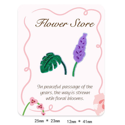 Whimsical Flora & Ceramic Vase Patches (Stick-On)
