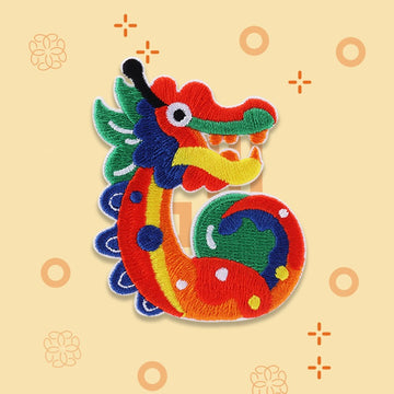 Twin Chinese Dragons Embroidered Patches - Multiple Designs Available - CheerCove