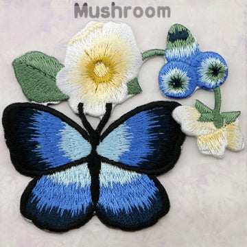 Butterflies and Flowers Patches(Stick-On)