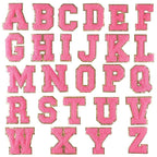 6-Color Suede Gold Trim Alphabet Patches (Iron-On)