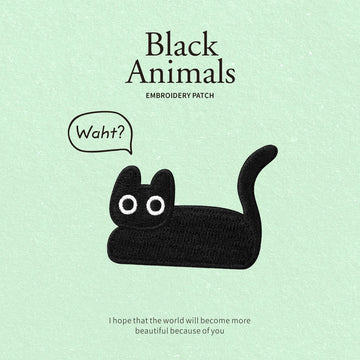 Black Animals Embroidered Patches - Multiple Designs Available - CheerCove