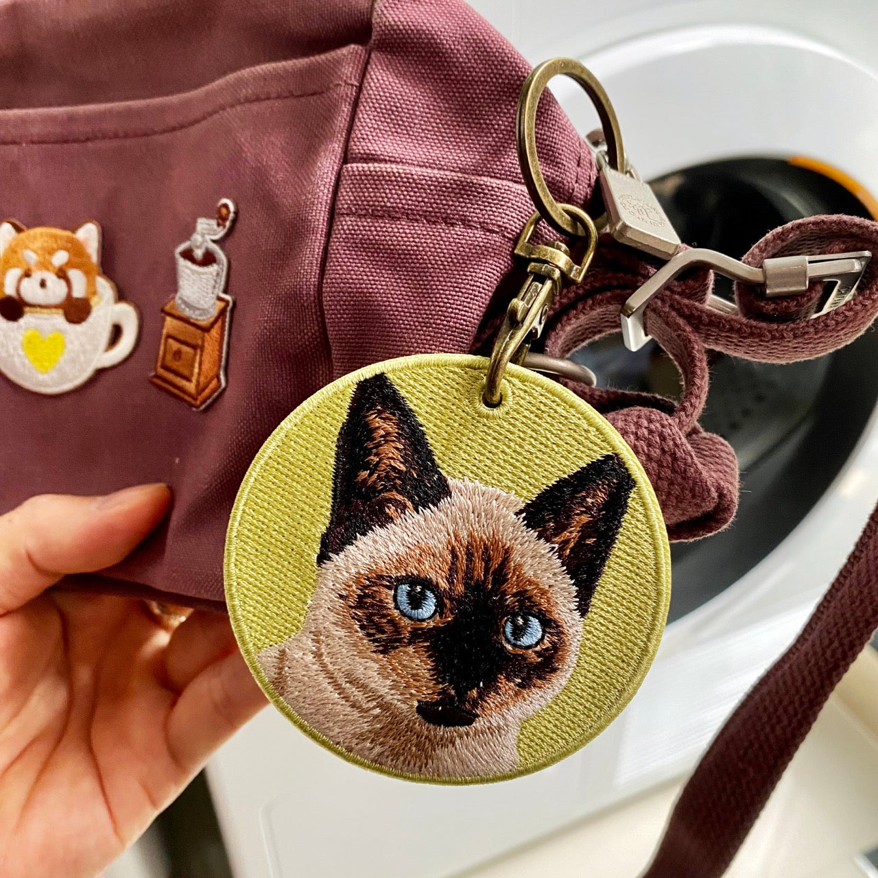 Cute Double-Sided Embroidered Cat Charms