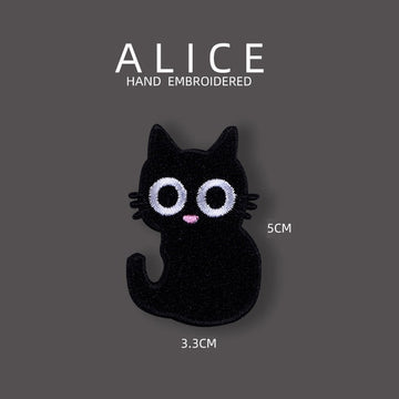 Big-Eyed Black Cat Patches(Stick-On)