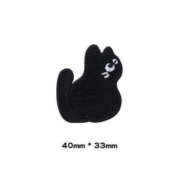 Black Kitty Embroidered Patches - Multiple Designs Available - CheerCove
