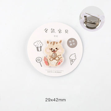 Embroidered Pins of Hamster