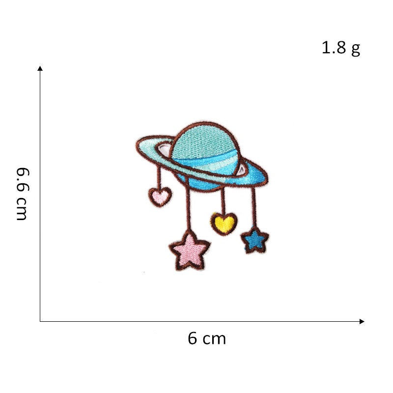 Moon with Clouds Planet Embroidered Patches - CheerCove