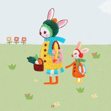 Rabbit with Mushroom Patches(Stick-On)