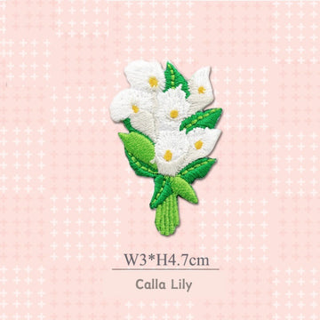 calla lily bouquet embroidered stick-on patch