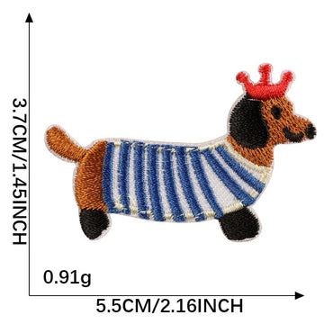 Crowned Wiener Dog Embroidered Patches - Multiple Designs Available - CheerCove