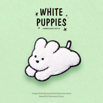 White Dog Patches(Stick-On)