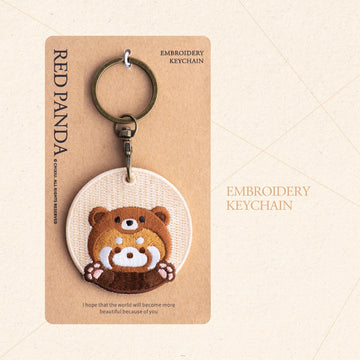 Lovely Double-Sided Embroidered Red Panda Charms