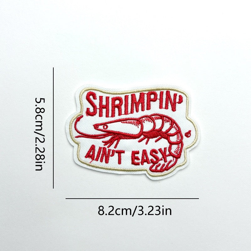 Red Shrimp Patches (Iron-On)