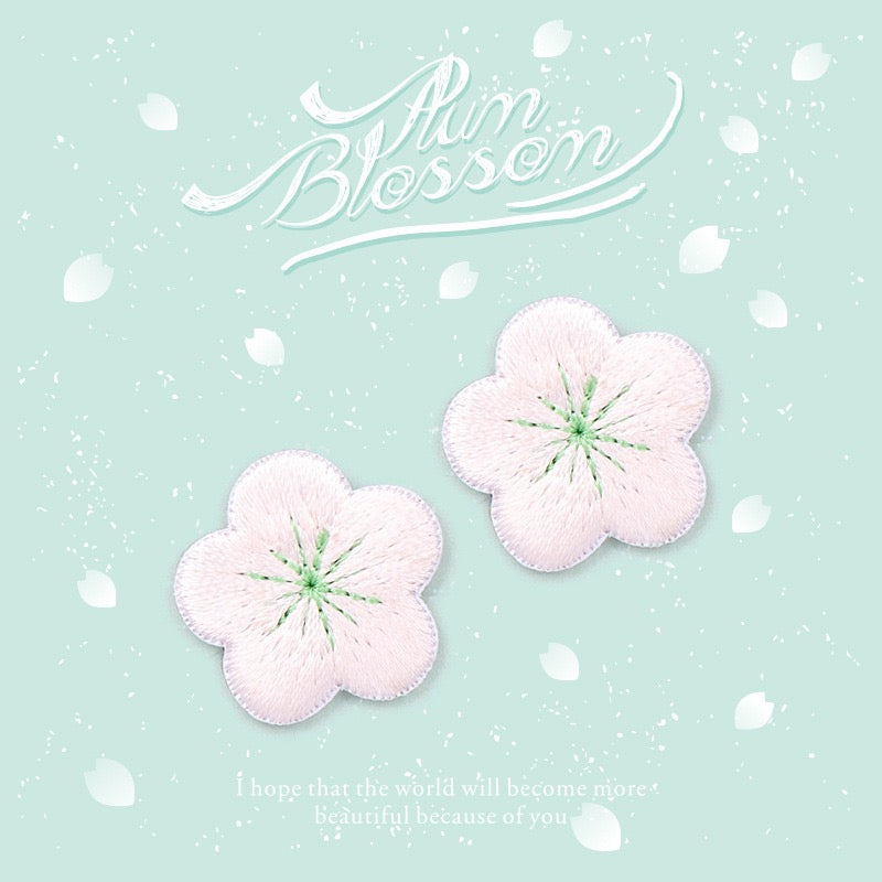 Oriental Plum Blossom Embroidered Patches - Multiple Designs Available - CheerCove