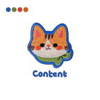 content ginger cat kawaii embroidered stick-on patch