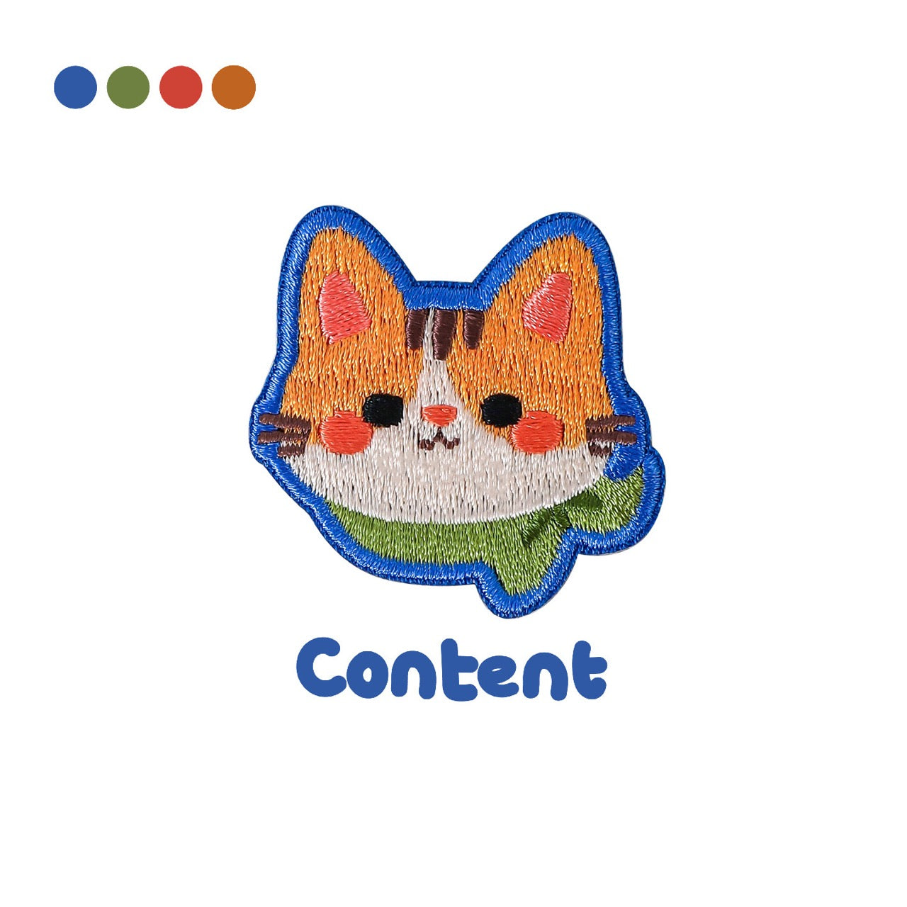 content ginger cat kawaii embroidered stick-on patch