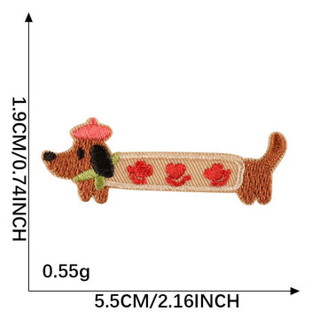 Wiener Dog in Hat Patch Embroidered Patches - Multiple Designs Available - CheerCove