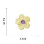 lemon and lavender pastel macaron flower embroidered stick-on patch