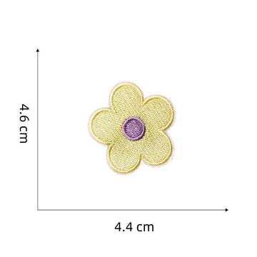 lemon and lavender pastel macaron flower embroidered stick-on patch
