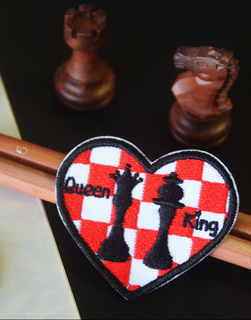 Chess Heart Piece Embroidered Patches - Multiple Designs Available - CheerCove
