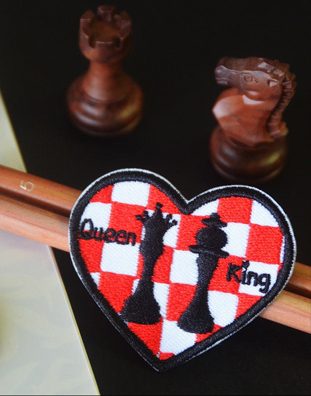 Chess Heart Piece Embroidered Patches - Multiple Designs Available - CheerCove