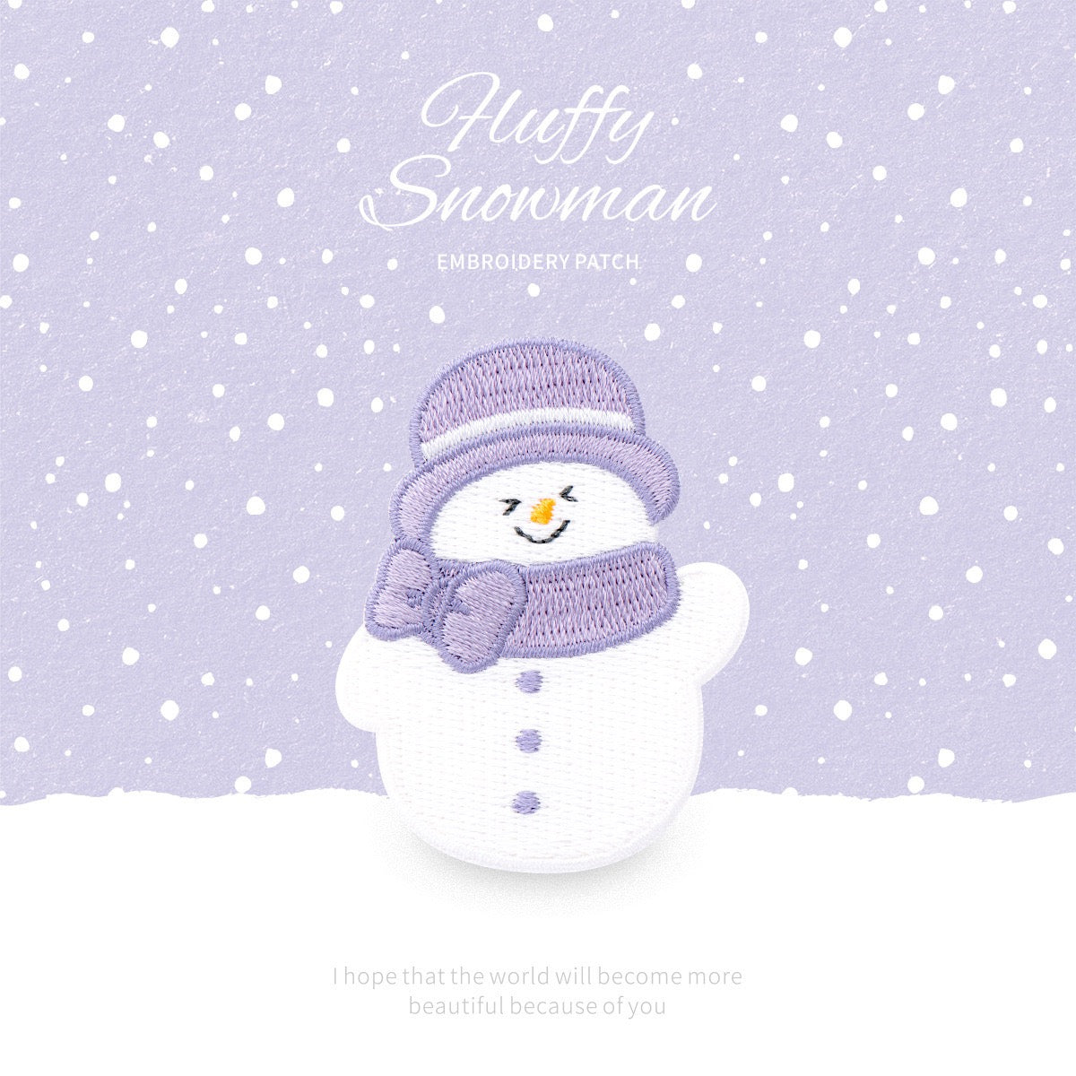 Fluffy Snow Man Patches (Stick-On)