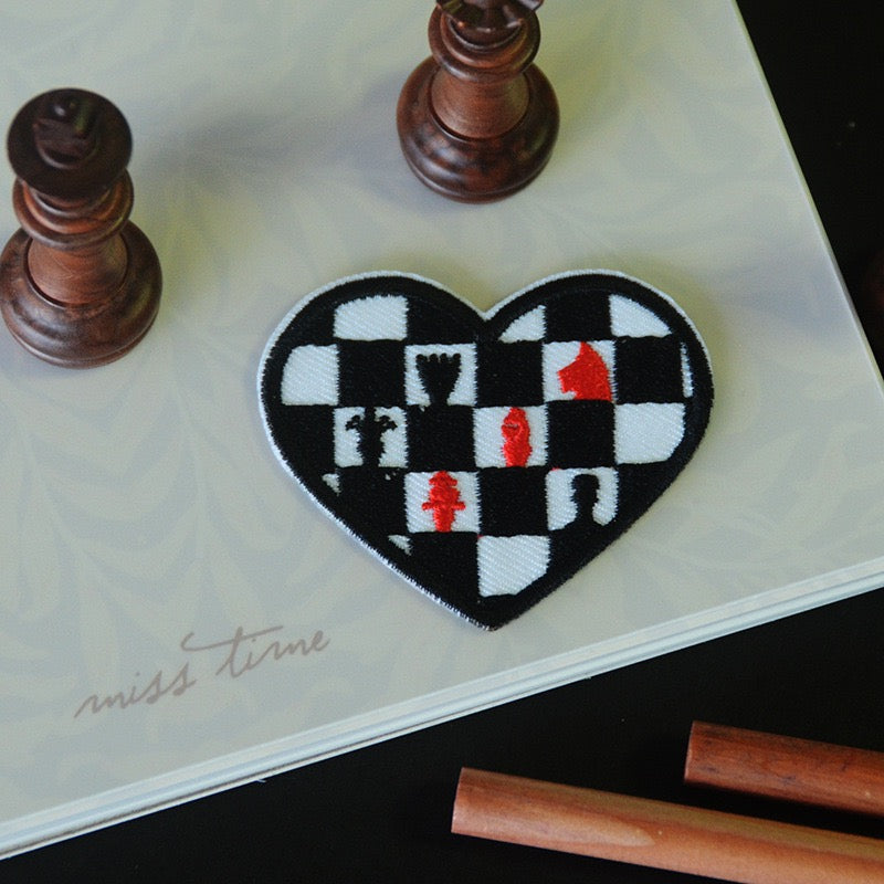Chess Heart Piece Embroidered Patches - Multiple Designs Available - CheerCove