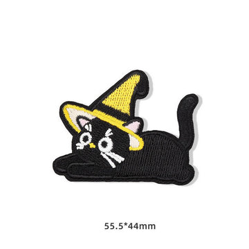 Hooded Black Cat Patches (Stick-On) - CheerCove