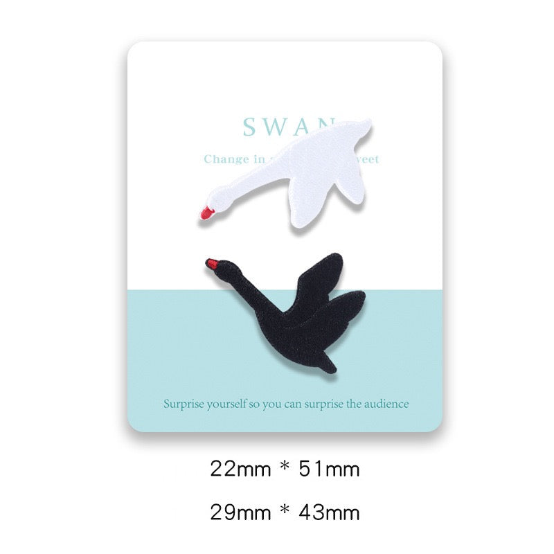 Black & White Swan Embroidered Patches - Multiple Designs Available - CheerCove