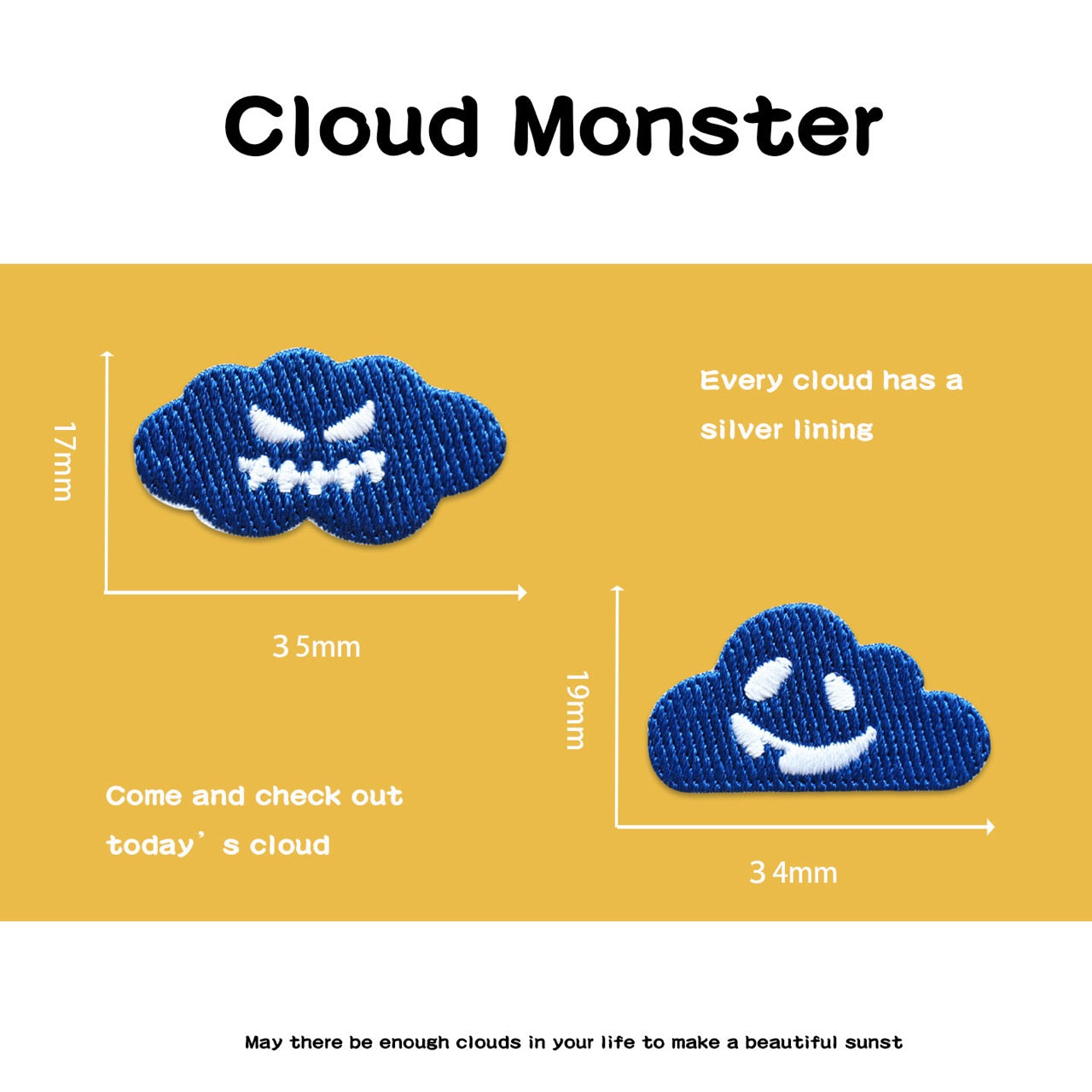 Cloud Monster Embroidered Patches - Multiple Designs Available - CheerCove
