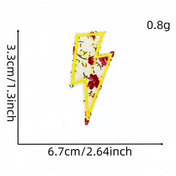 Floral Lightning Embroidered Patches - Multiple Designs Available - CheerCove