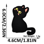 side-glance peek void cat whimsical embroidered stick-on patch